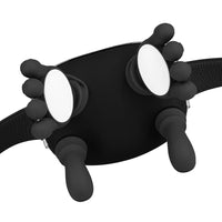 Black and white device with multiple attachments on a white background