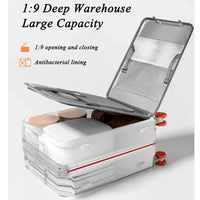 Stack of white boxes with a clear lid, showing '1:9 Deep Warehouse Large Capacity' text.