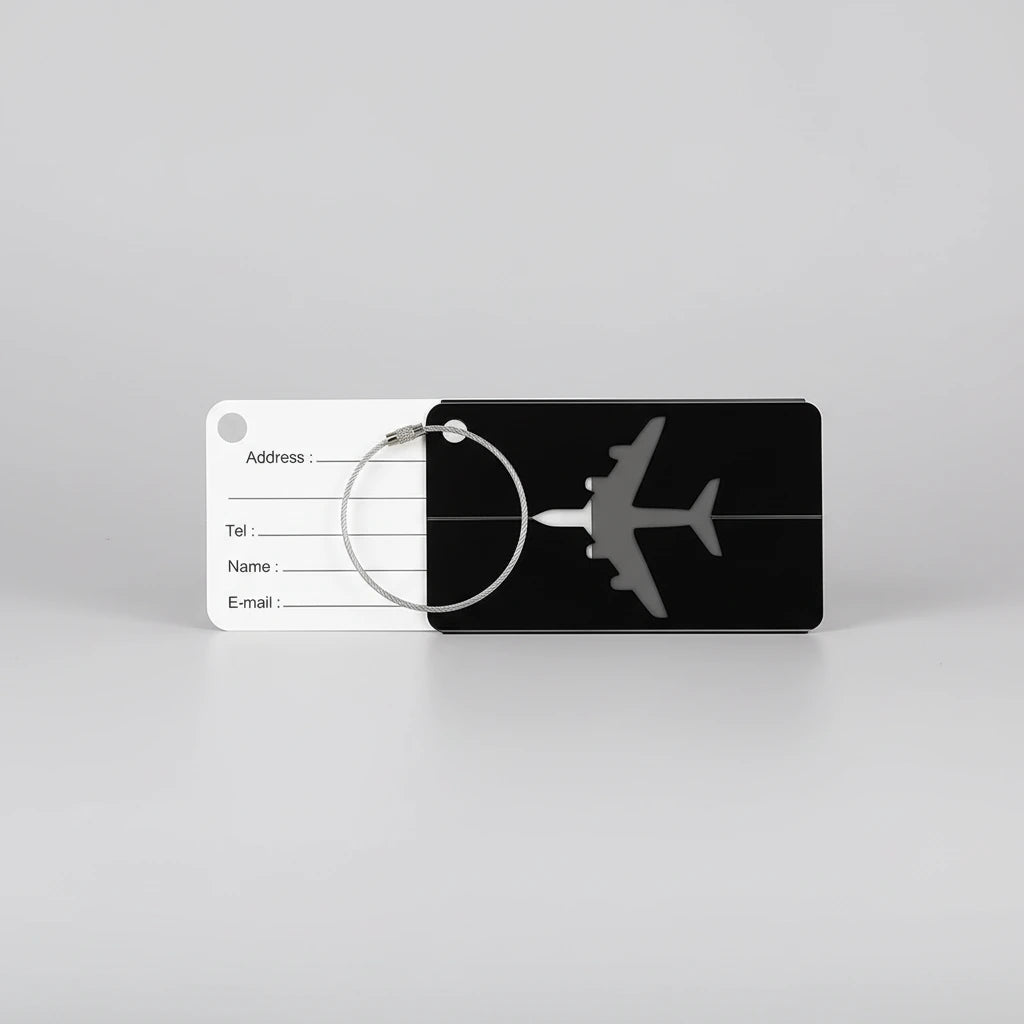 Metal loop lock with airplane design and installation instructions on a white background