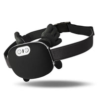 Black electronic device with a strap on a white background