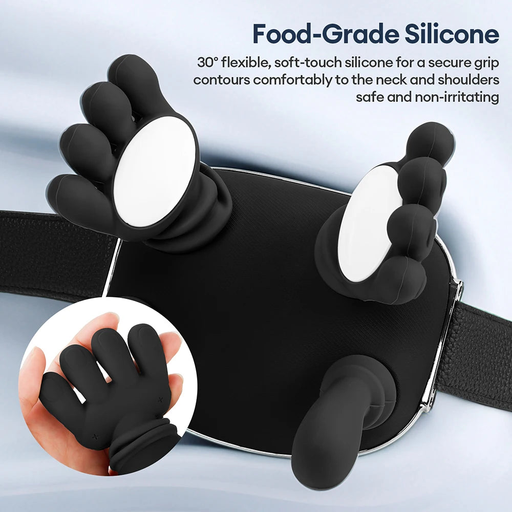 Silicone car mount with soft-touch silicone grips on a light blue background