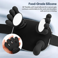 Silicone car mount with soft-touch silicone grips on a light blue background