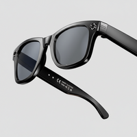 Black sunglasses with a gray background
